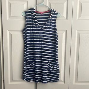 Sandiva women's Navy and White Striped bodied Mini Dress.  #352